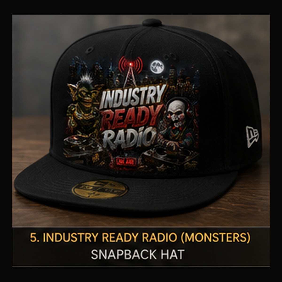 Industry Ready Radio — Monsters snapback hat mockup