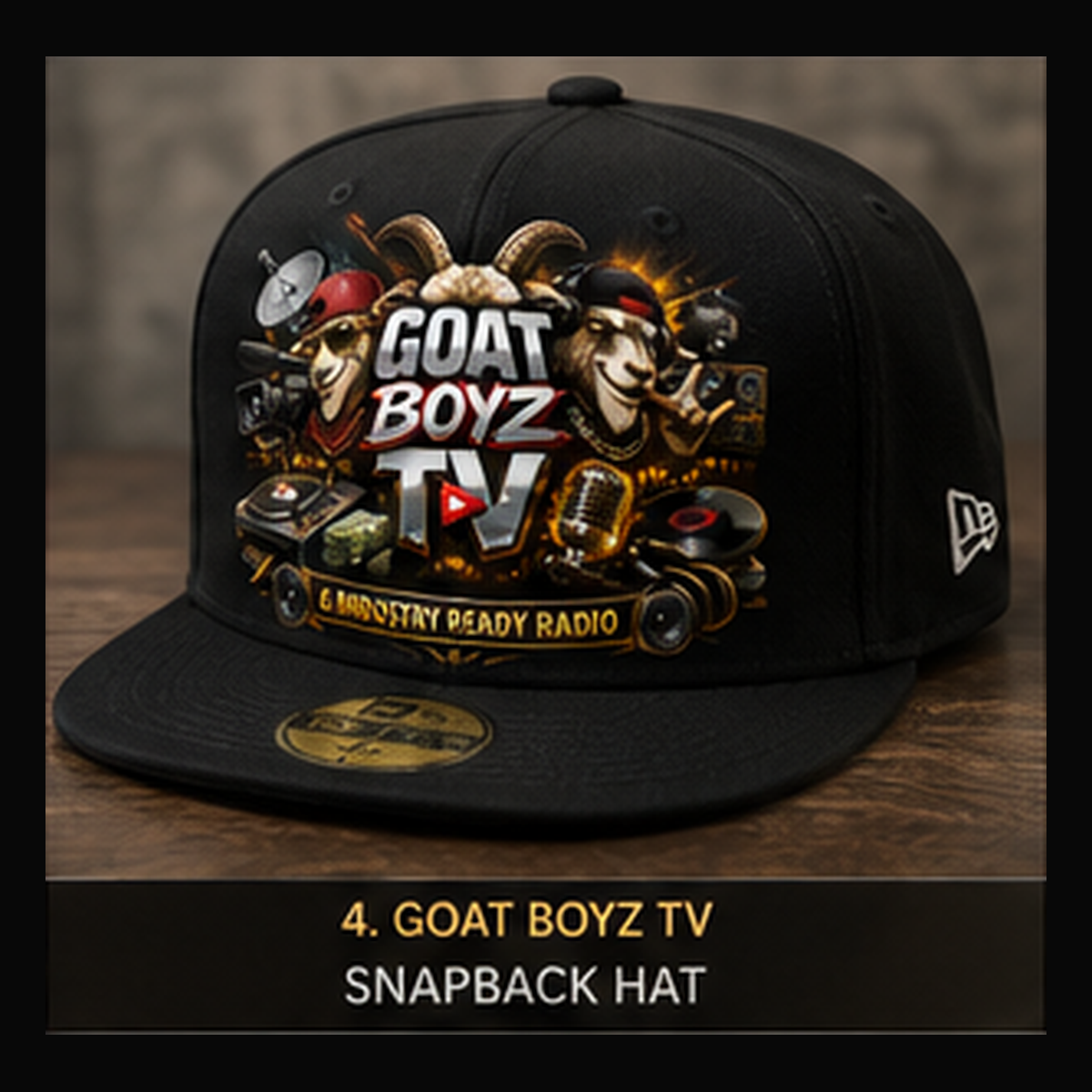 GOAT Boyz TV & Industry Ready Radio snapback hat mockup