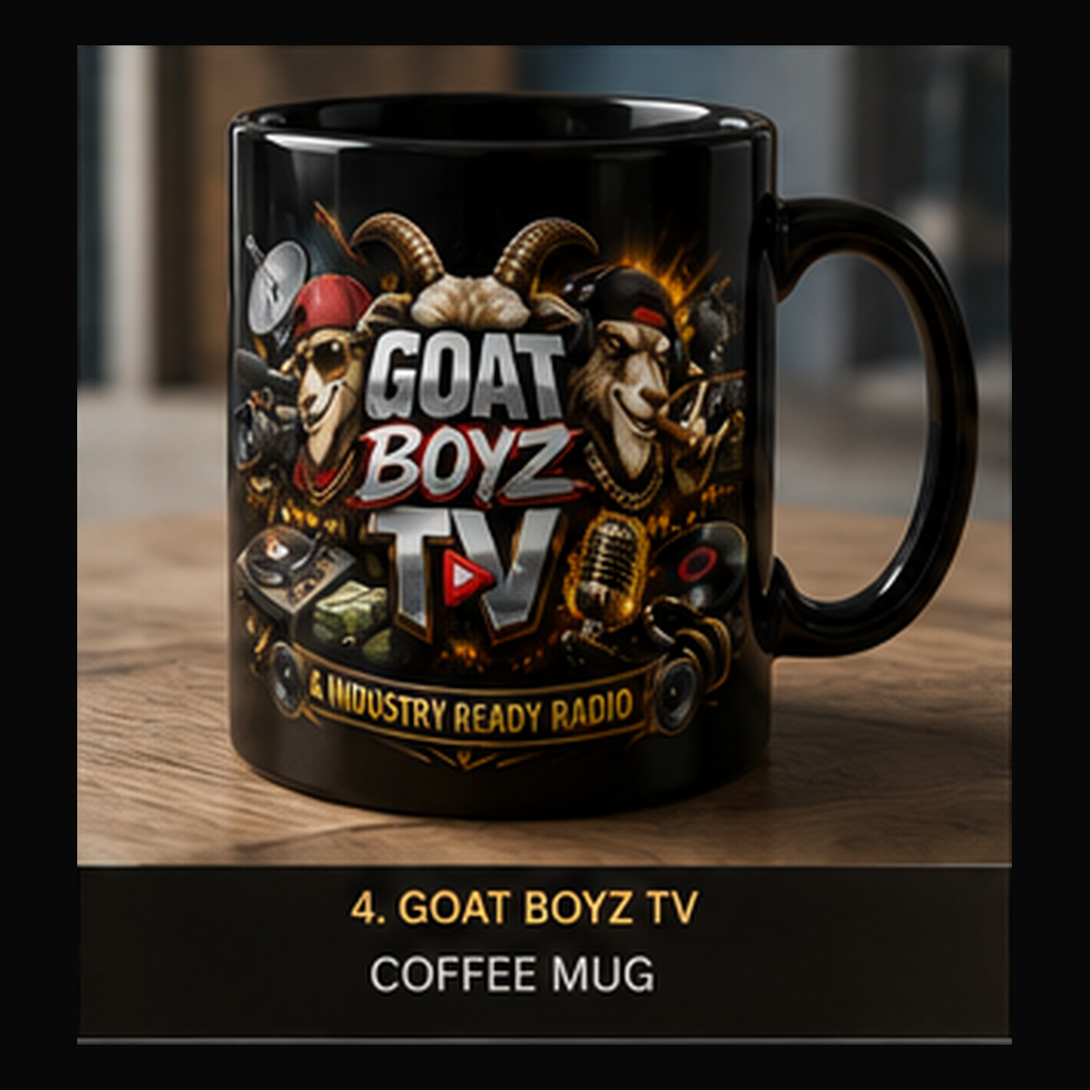 GOAT Boyz TV & Industry Ready Radio coffee mug mockup