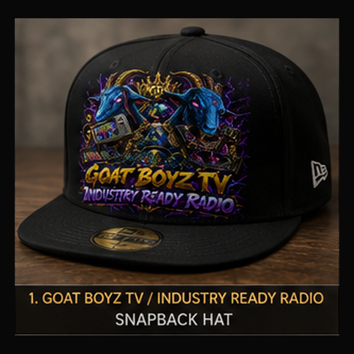 Electric GOAT Boyz snapback hat mockup