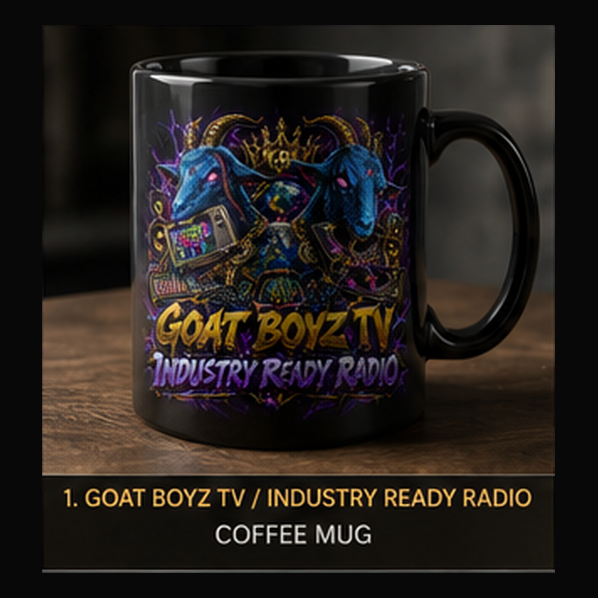 Electric GOAT Boyz coffee mug mockup