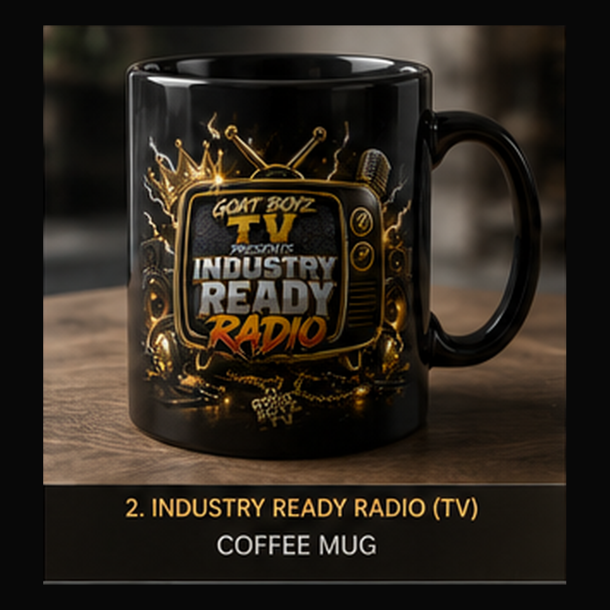 Industry Ready Radio TV coffee mug mockup