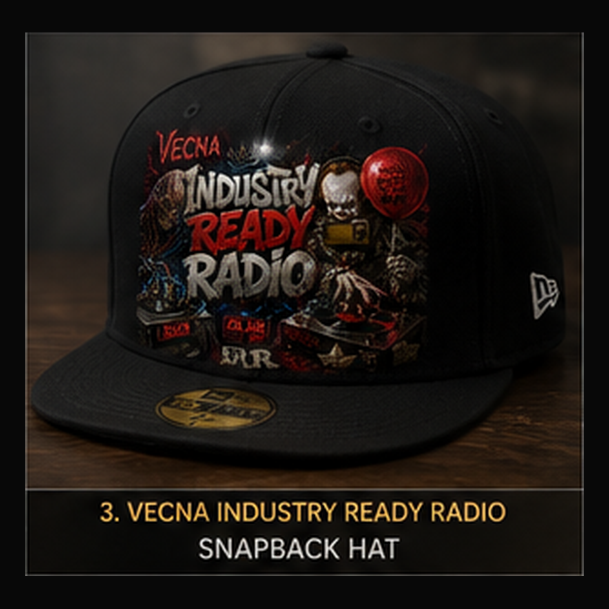 Industry Ready Horror Radio snapback hat mockup
