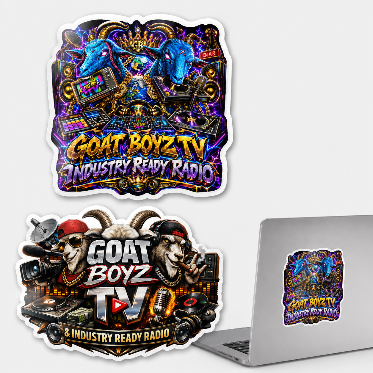 GOAT Boyz Radio sticker showcase mockup