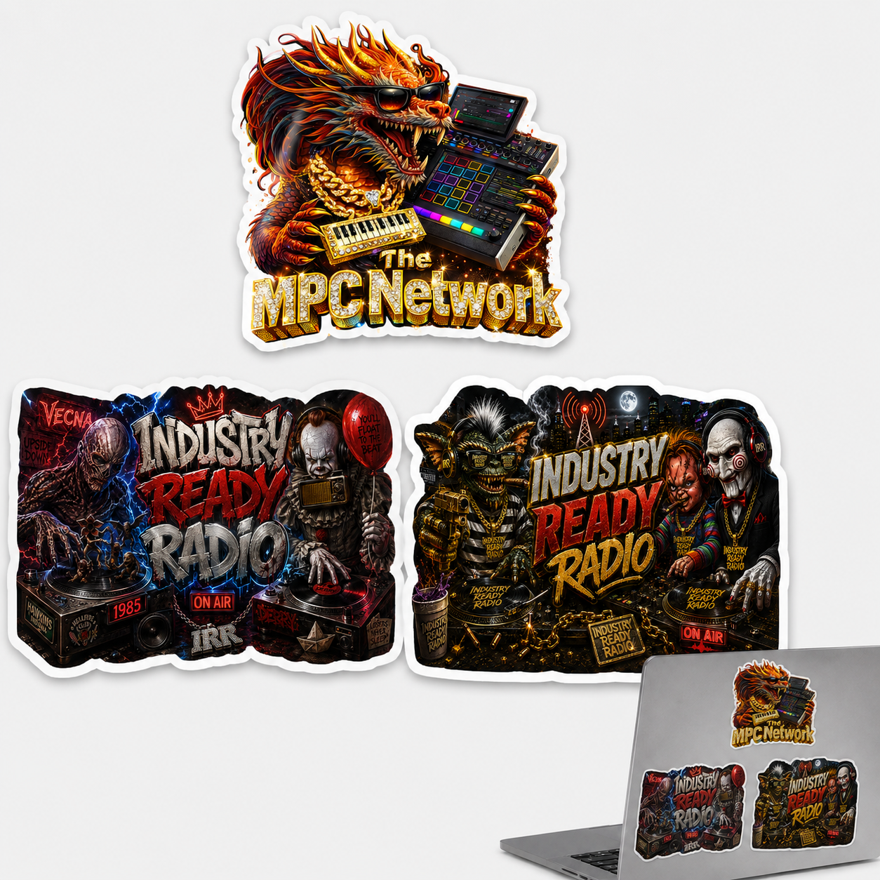 Horror and MPC sticker collection mockup