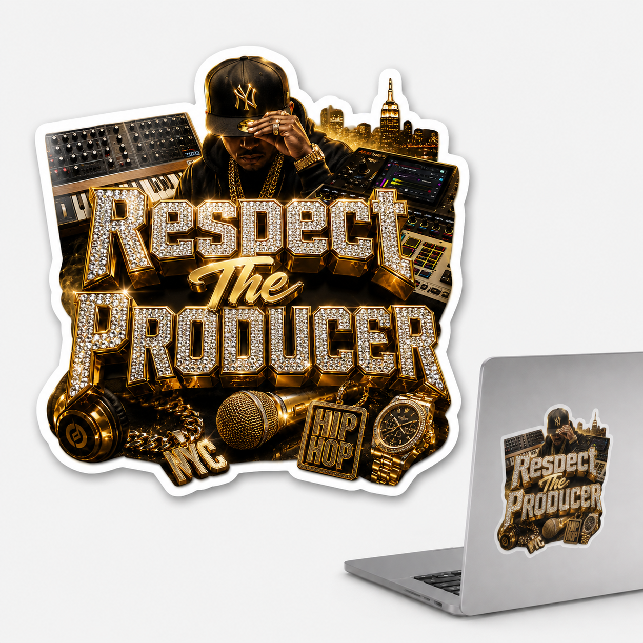 Respect The Producer sticker mockup